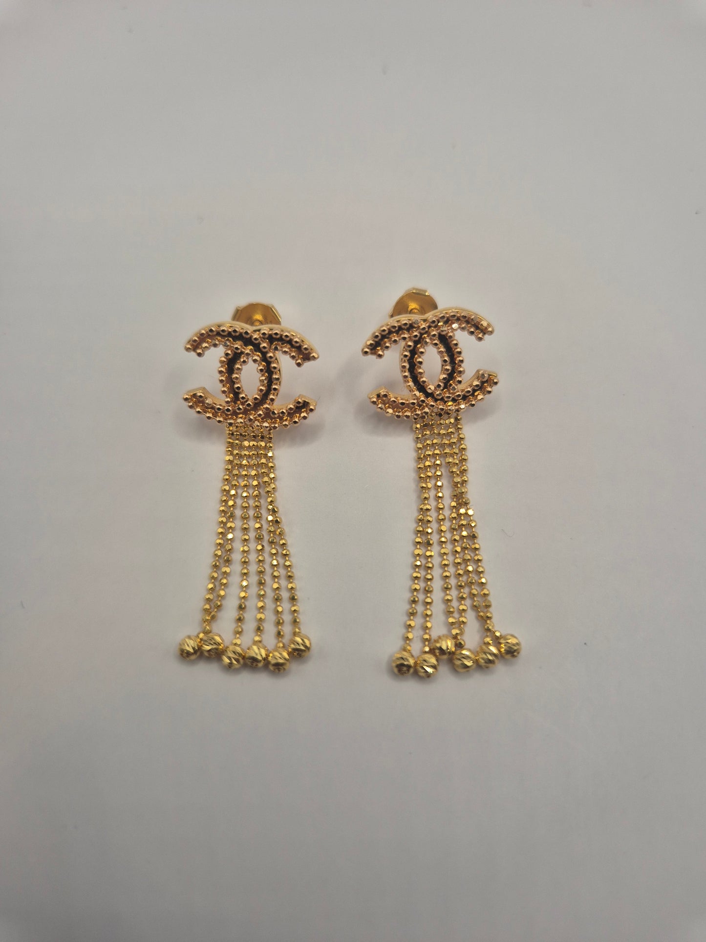 21K Gold Chanel Dangling Earrings