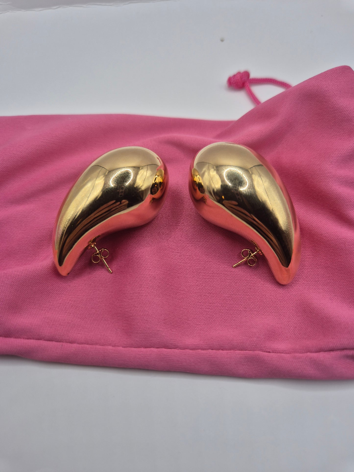 18K Gold Teardrop Electroform Earring