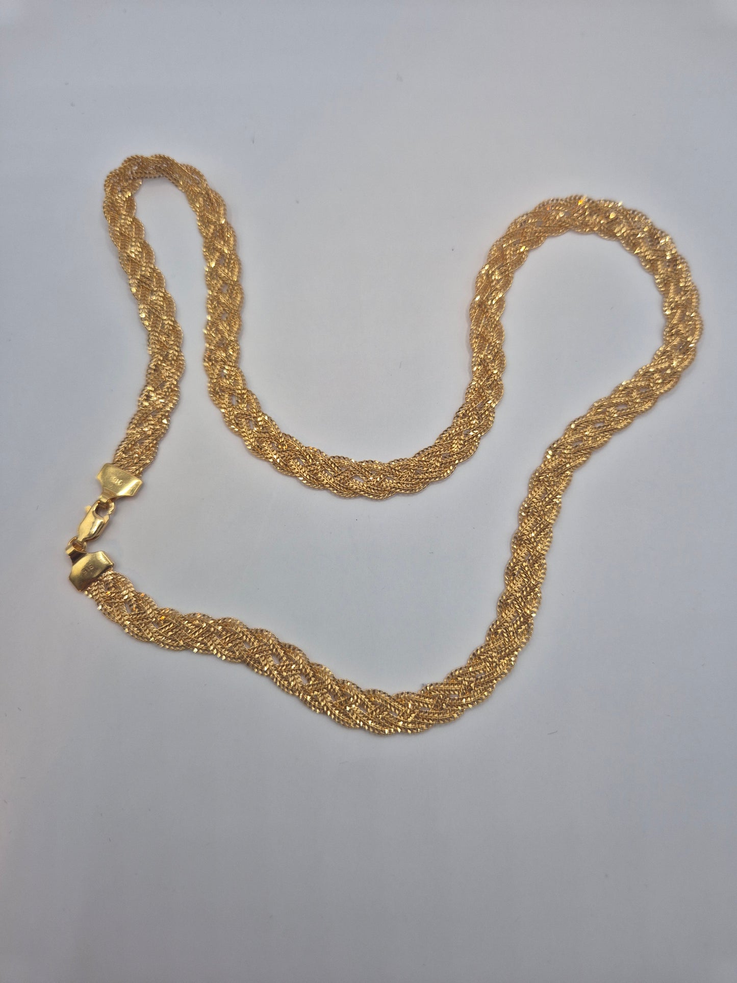 22K Gold Twisted Flat Necklace