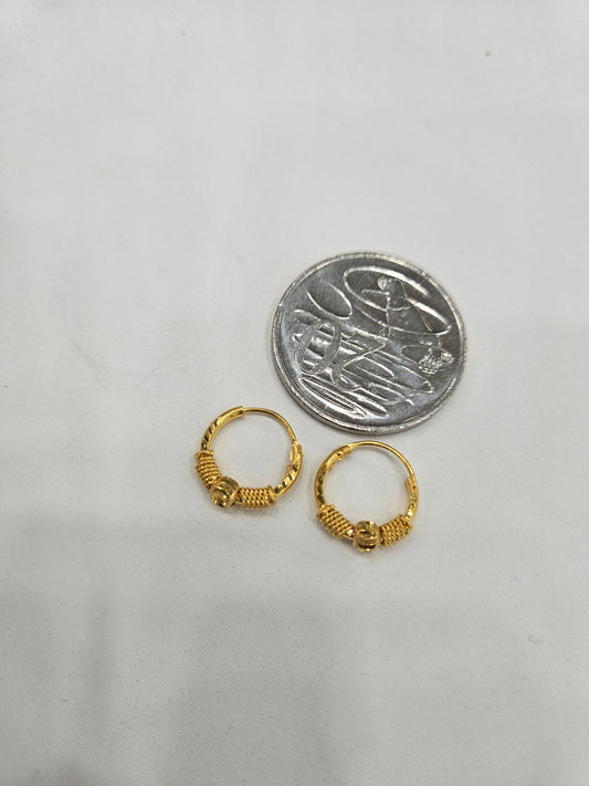 22ct Dubai gold earring