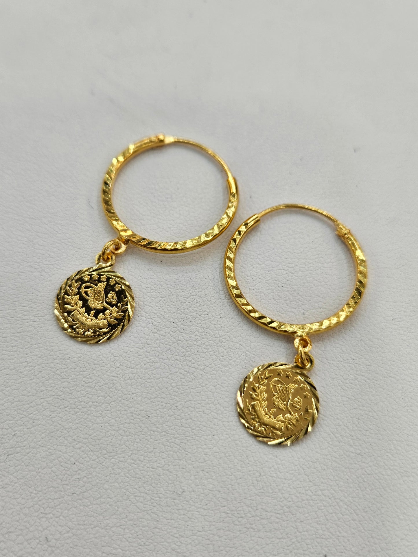 21ct Dubai gold earring