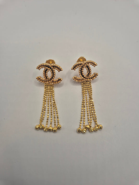21K Gold Chanel Dangling Earrings